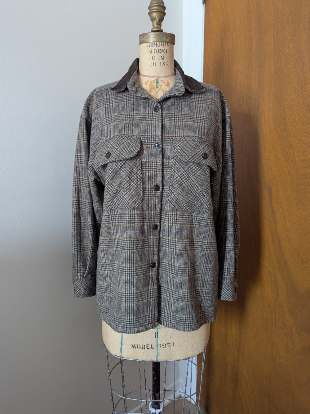 Vintage Wool Plaid Button Down